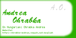 andrea ohrabka business card